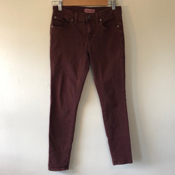 Madewell Skinny Skinny Pants in Maroon Size 27 - Picture 1 of 4